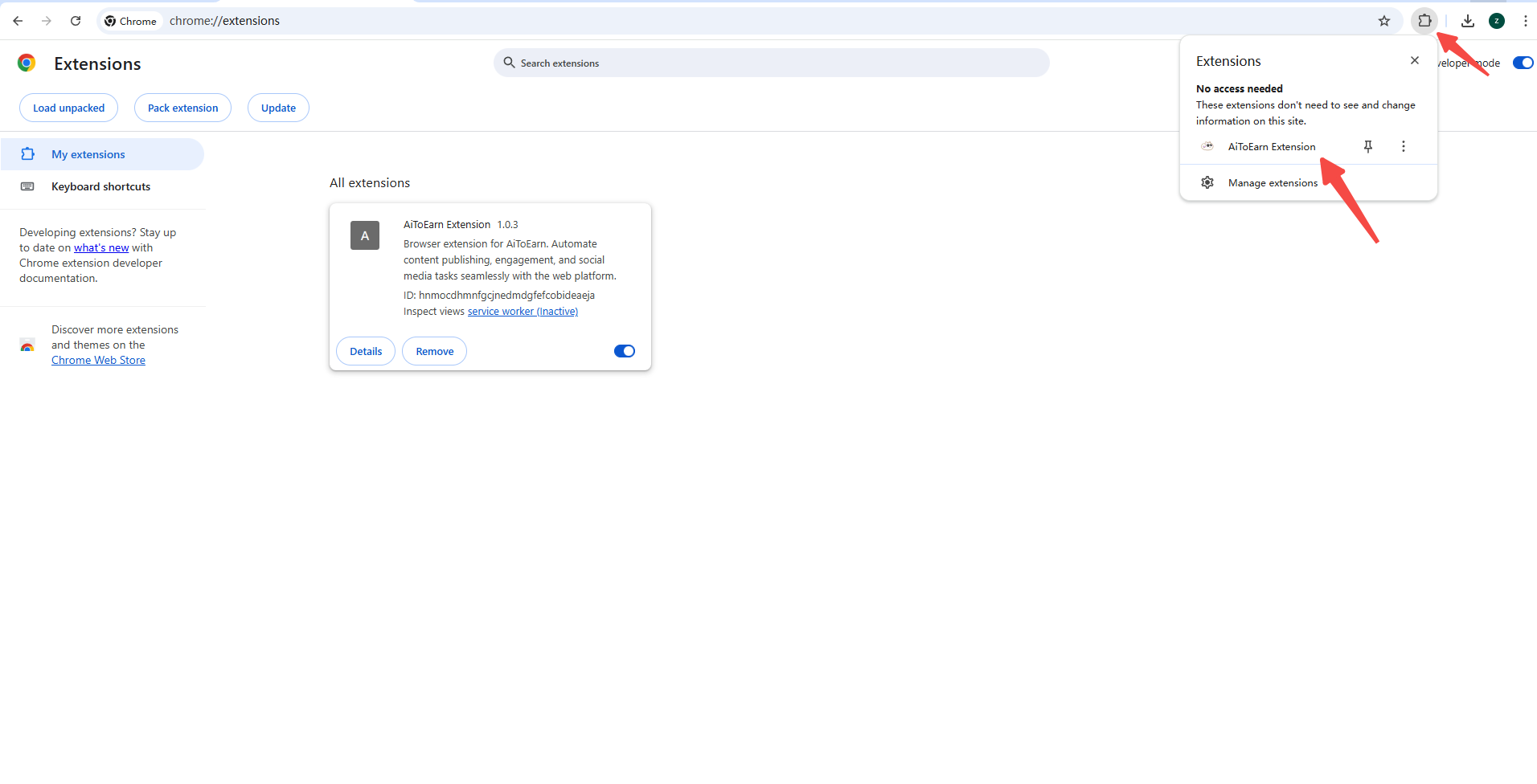 Find YueZhiTong AI Platform plugin in browser extension bar